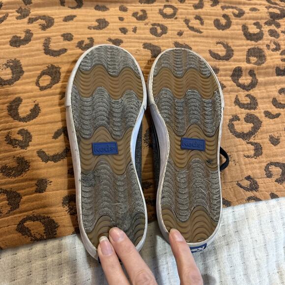 Keds Double Up 6.5 Gray Wool Black Canvas Lace Up Sneaker WF53504 - Picture 5 of 5